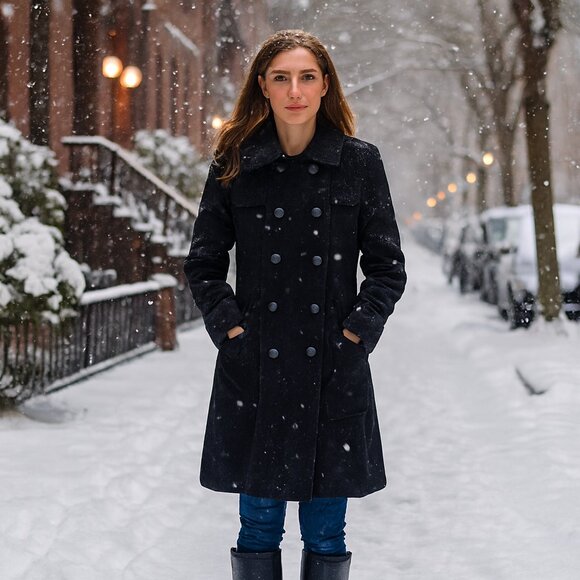 Talbots Jackets & Blazers - Talbots Black wool and rabbit hair coat with black buttons, fully lined. Size 12